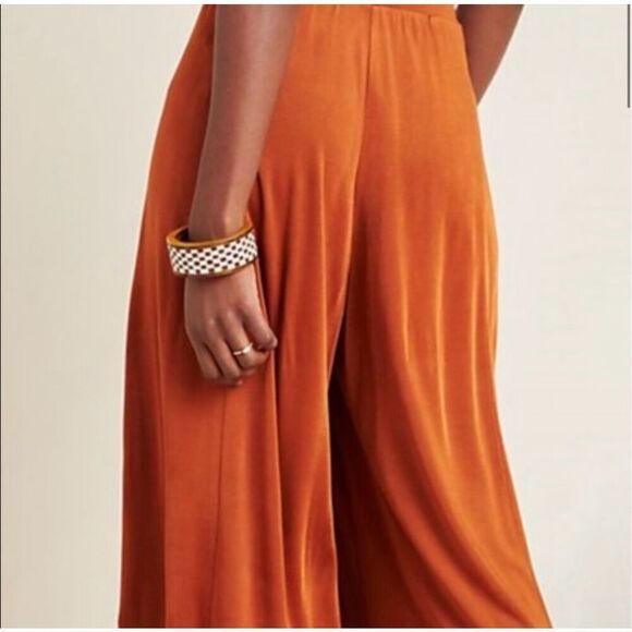 Maeve by Anthropologie Shiloh Wide Leg Pull On Pants size S Rust Orange - Picture 4 of 13